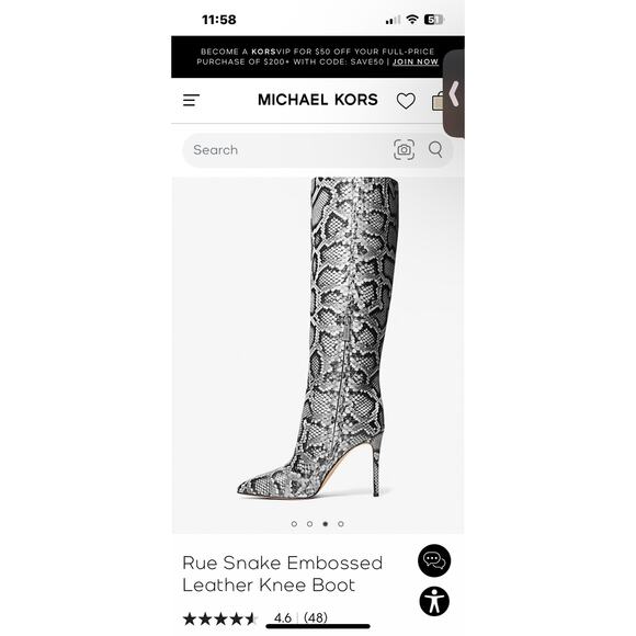 NEW Michael Kors Rue Snake Embossed Knee Boot - Picture 3 of 3